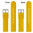 thumbnail image 4 of Silicone Watch Straps 18mm Quick Release Rubber Replacement Bands for Men Women - Extra Long, Yellow with Silver Buckle, 4 of 7