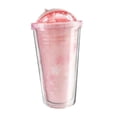 thumbnail image 1 of Vasos de plástico, con tapa y pajita, de doble pared, reutilizables y a prueba de fugas, para bebidas frías. sakura rosa, 1 of 9