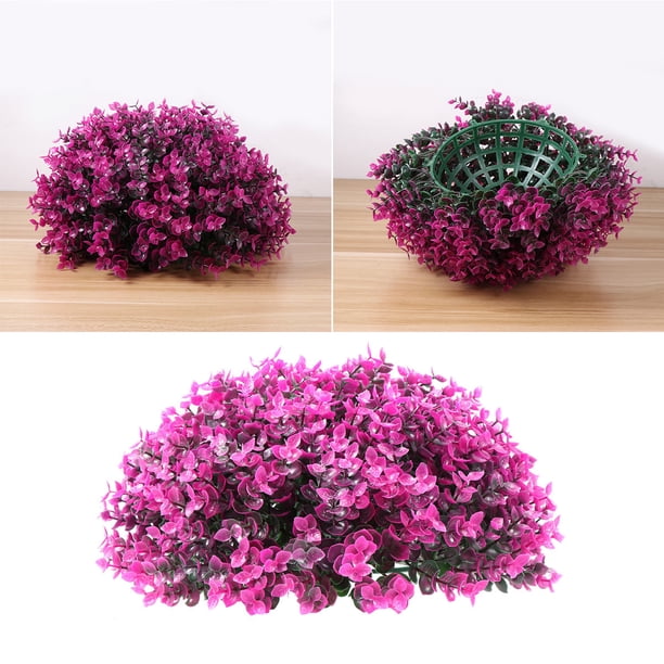 unbranded Planta Bola De Césped Artificial Ornamental En Color Púrpura Para Ambientes Interiores