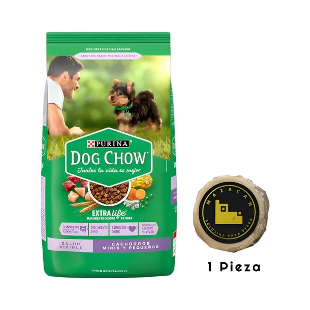 Dog Chow Puppy Raza Pequeña 20 kg + Mazacan Para Perro 1 pza