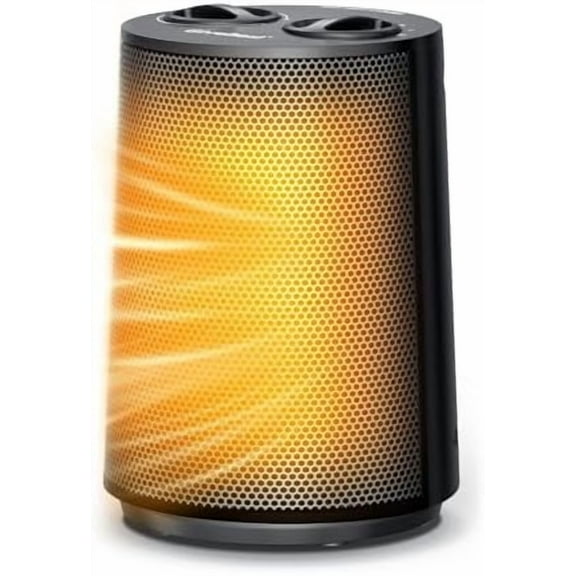 GiveBest Space Heater, 1500W Portable Heaters for Indoor Use, PTC Ceramic Heater with Heating and Fan Modes, Overheat & Tip-Over Protection, Ideal for Bedroom, Office & Desk Use, Black