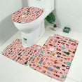 thumbnail image 2 of Pink Christmas Nutcracker Pattern Bathroom Rugs Sets 3 Piece,Toilet Cover Set,Absorbent Non Slip Bathroom Mats Sets with U-Shaped Contour Rug Toilet Rug Set, 2 of 5