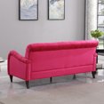 thumbnail image 4 of Chesterfield Sofa,Velvet Upholstered 3 Seater Couch with Padded Seat Cushion and Button Tufted Backrest,Modern Sofa for Living Room with Scroll Arms & Solid Wood Legs, 4 of 9