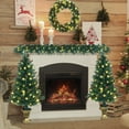 thumbnail image 5 of Costway 4pcs Pre-lit Christmas Decoration Set w/ Garland Wreath & Entrance Trees, 5 of 12