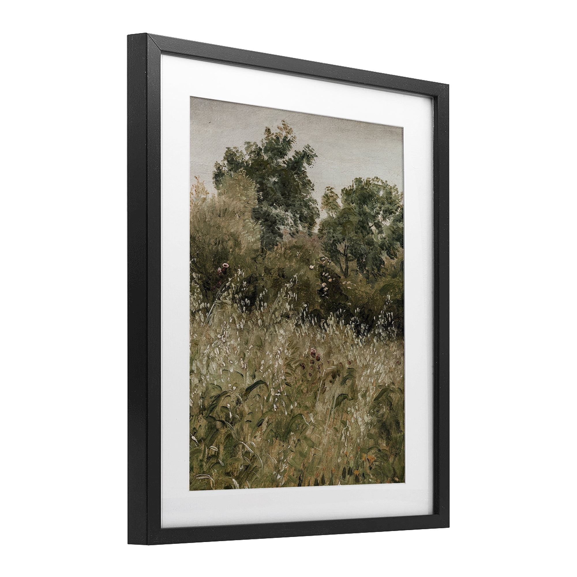 Dense Forest Thicket Black Framed Print Under Glass, design by Lettered and Lined