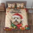 thumbnail image 2 of Merry Christmas Santa Havanese Scarf Twinkling Lights Xmas Holiday Quilt Bedding Set Havanese Dog Lover Gifts Idea 1 Blanket Bed Cover 2 Pillowcases - 00022, 2 of 5