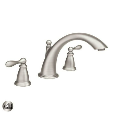 Deck Mount Diverter - Moen 86440 Deck Mounted Roman Tub Faucet Trim from the Caldwell Collection (Valve Included)