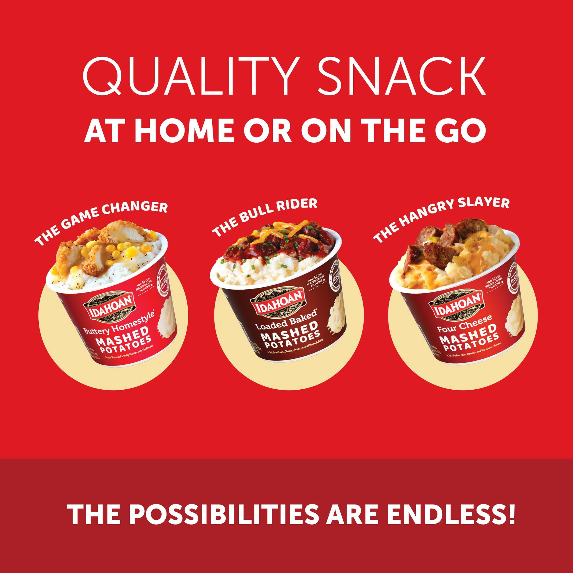 (2 pack) Idahoan Tapatio Mashed Potatoes, 6 oz, 4 Pack Cups