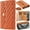 Brown, variant on for iPhone 17 Pro Crossbody Wallet Style Leather Phone Case Purse Bag, Classic Rhombus Plaid Triple-Fold Flip Cover, Multi Card Holder Slot Magnetic Closure Hand Lanyard Shoulder Strap