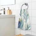 thumbnail image 3 of Yayeee 2 Pack Hand Towels for Bathroom 100% Cotton 16" x 28" Soft Absorbent Kitchen Towel, Peacock Feather, 3 of 7