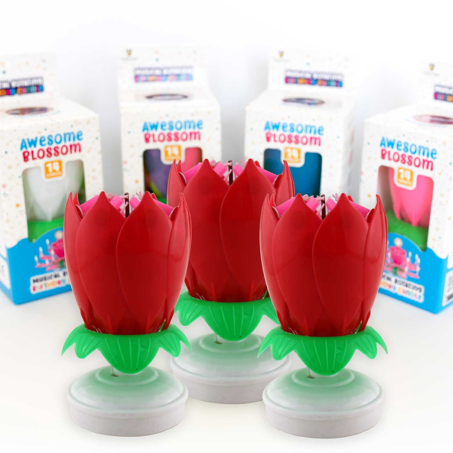 Awesome Blossom 14 Candle Musical Lotus Flower Birthday Candle that