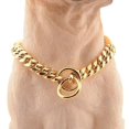 thumbnail image 1 of Collar de cadena de estrangulamiento para perros dorado, resistente, para control de perros, 1 of 4