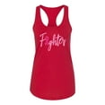 thumbnail image 2 of Wild Bobby, Fighter Breast Cancer Survivor, Breast Cancer Awareness, Women Racerback Tank Top, Red, Large, 2 of 4