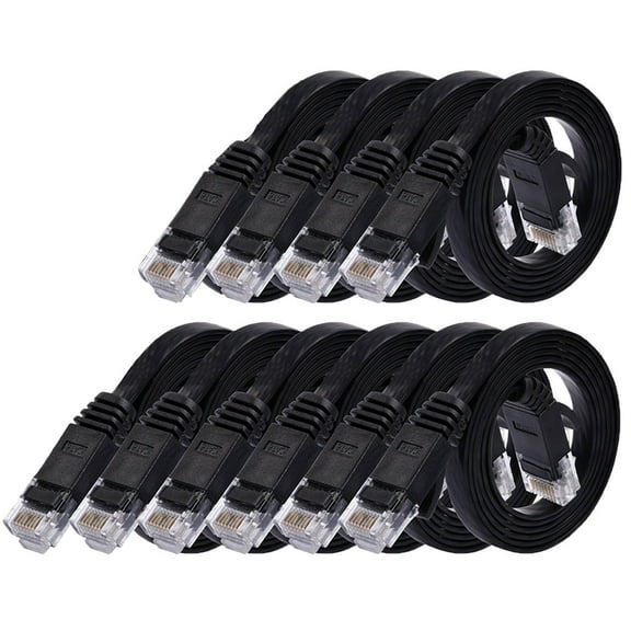 10 American Terminal EPC3BL 3' Cat6 patch cableCat6a Ethernet network patch cable RJ45 23AWG 600M solid copper wire 3' black