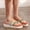 White, variant on Womens Flat Printed Flip Flops Open Toe Breathable Beach Summer Shoes Beige 39