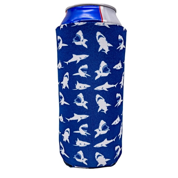 Shark Pattern 24 oz. Can Coolie