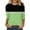 Green, variant on GigrtiJin Womens 3/4 Sleeves Shirts Fall Round Neck Casual Colorblock Pullover Tops Fashion Loose Comfy Blouse
