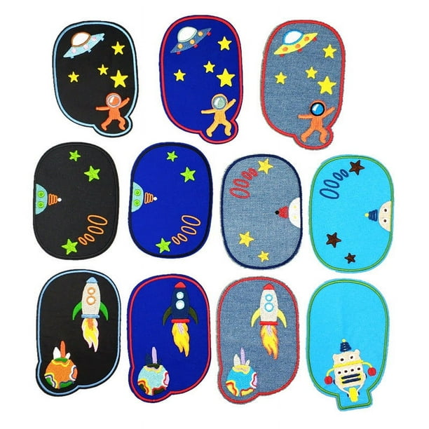Parche bordado para coser o planchar - Paquete de 11 Planeta, diseño de astronauta - Tamaños surtidos - para jeans, chaquetas, ropa, bolsos, zapatos, gorras - para niños y adultos Sincero Electrónica