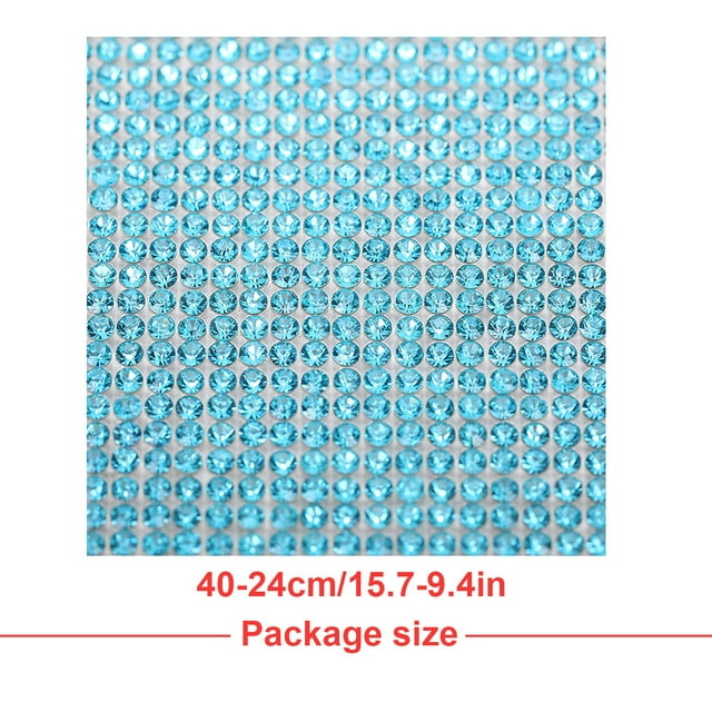 Langgg Crystal Rhinestone Ribbon Clothing Accessories Sticker Convenient Using Present Decoration Sheet with Shine Appearance Exquisite acid blue 6 double side tape