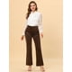 thumbnail image 2 of Pantalones de Monos con Botones de Lunares y Pierna Ancha Allegra K con Cinturón de cintura Alta de terciopelo para mujer Marron oscuro M, 2 of 5