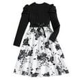 thumbnail image 1 of Odeerbi Niñas Vestido Floral A-Line Retro Vintage Vestido Manga Larga Princesa, 1 of 9