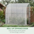 thumbnail image 5 of Outsunny 7' x 4' x 7' Outdoor Lean to Greenhouse, Walk-In Green House Plant Nursery with Roll-up Window, PE Cover, White, 5 of 9
