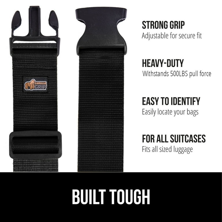 GORILLA GRIP 2 Pack Adjustable Luggage Straps for Suitcases