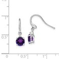 thumbnail image 4 of Auriga Fine Jewelry 925 Sterling Silver Rh-Plated Amethyst and Diamond Wire Dangle Earrings for Women, 4 of 6