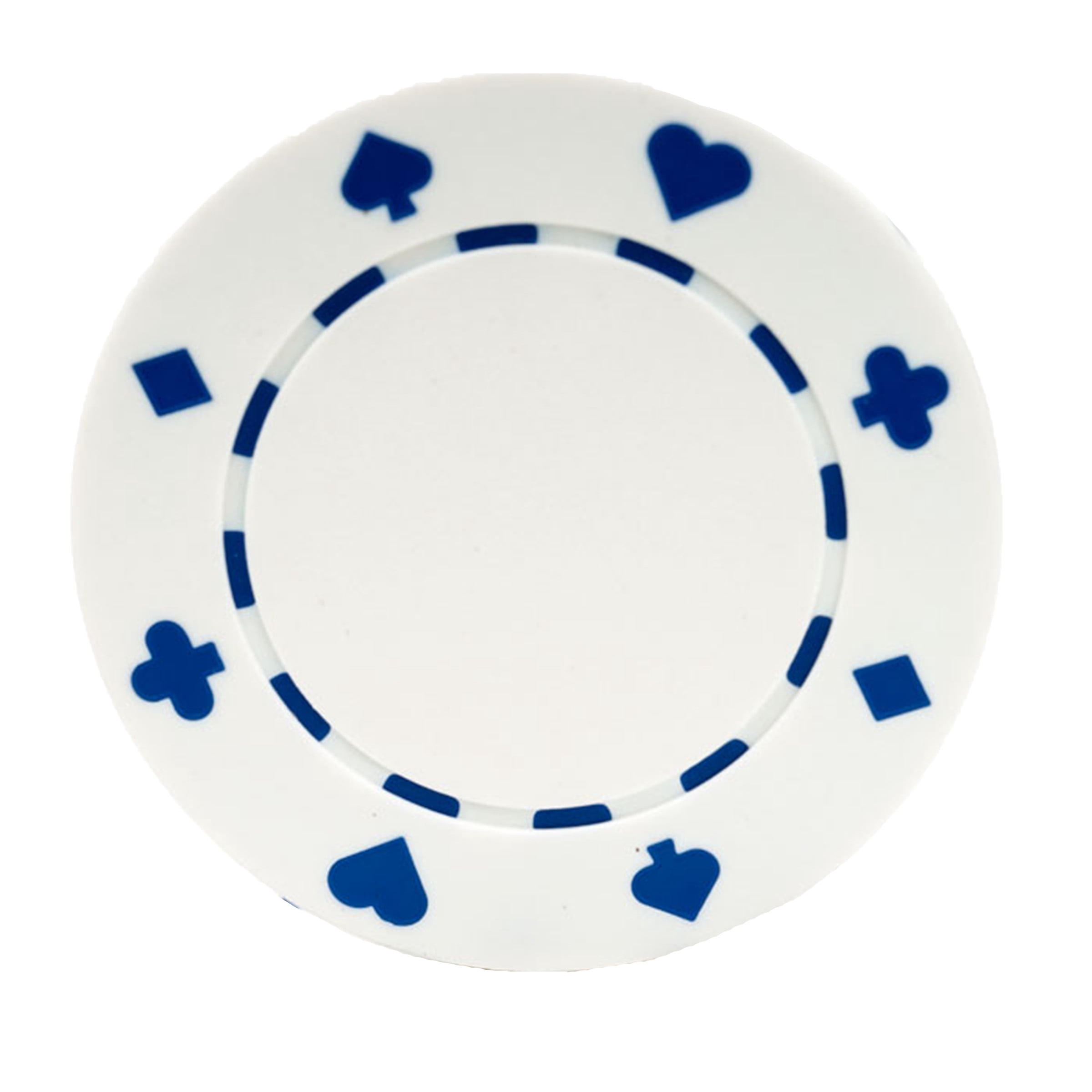 Trademark Games 100-Piece Set of 11.5g Poker Chips with Suited Design, White