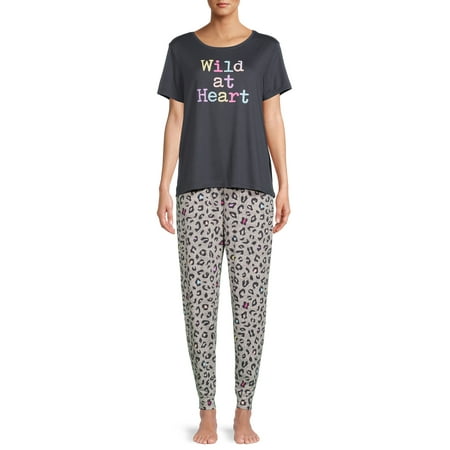 Secret Treasures Women's and Women's Plus Pajama Short Sleeve Top and Pants, 2 Piece