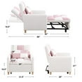 thumbnail image 5 of HESTINYSU Convertible Sleeper Sofa Chair Bed, Adjustable Chair with Pillow, Multi-Functional Sleeper Chair with Soft Teddy Fabric, 5 of 9