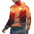 thumbnail image 6 of Haiem Romantic Roses Sunset Ocean Patterned Men's Hoodie with Kangaroo Pocket - Ideal Pullover Sweatshirt for Daily Wear, Travel, and Home-XX-Large, 6 of 7