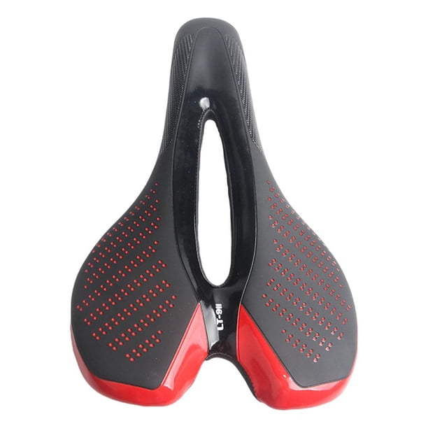 Reemplazo de asiento de sillín de bicicleta, cojín de ciclismo universal grueso para ejercicio negro rojo