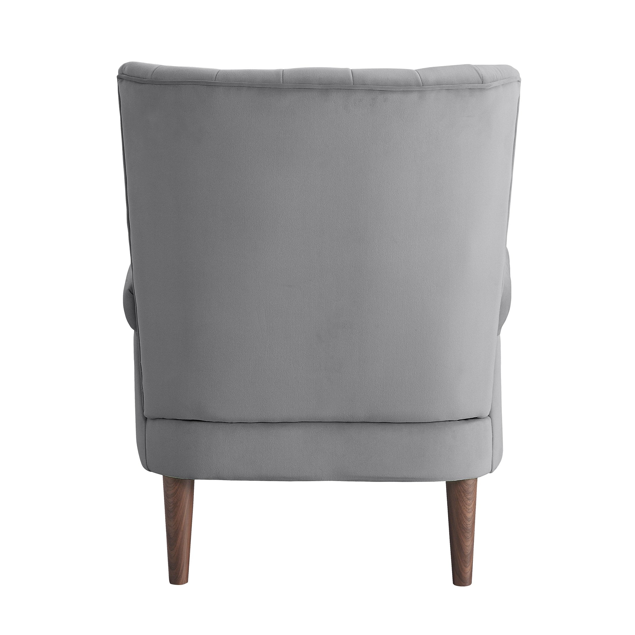OakvillePark Larue Velvet Fabric Upholstered Accent Chair, Dark Gray