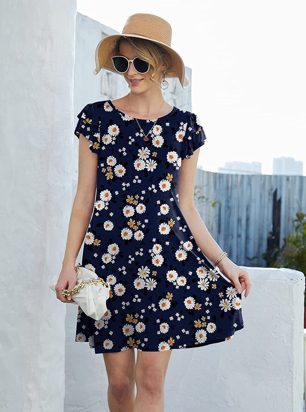 Summer Dresses Women 2023 Mini Dresses Summer Casual Ruffle Short