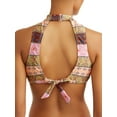 thumbnail image 3 of Time and Tru Women's Sundance Stripe High Neck Swimsuit Top, 3 of 4