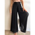 thumbnail image 3 of Pants for Women Casual Elastic Waist Wide Leg Pants with Pockets Black 2XL, 3 of 4