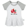 thumbnail image 2 of iDzn You're the Pom Novelty Pomegranate Dresses For Baby, Newborn Babies Skirts, Infant Princess Dress, 0-24M Kids Graphic Clothes (Gray Raglan Dresses, 0-6 Months), 2 of 5