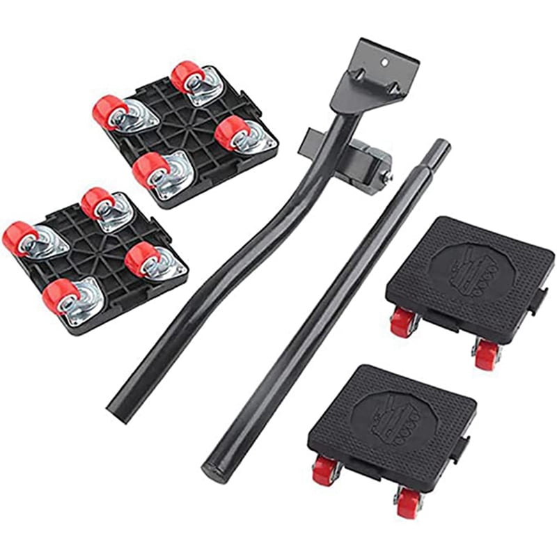 2X Furniture Moving Tool, 880 Lbs, with 4 Wheels and Portable Lift, for Moving Furniture, Refrigerators, Sofas Black