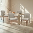 thumbnail image 4 of Modern Wingback Dining Chair Set of 4, Upholstered Side Chairs with Nailhead Accent and Solid Wood Base, Beige, 4 of 6