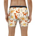 thumbnail image 4 of Salouo Flower Fox Pattern Men's Boxer Briefs, Soft & Breathable Underwear Elastic Waistband Briefs for Men,1-Pack, 4 of 7
