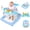 Blue, variant on PRVAETU Baby Walker & Activity Center W/ Music & Lights,3 Adjustable Height, Anti-Rollover & Foldable for Infant Boy and Girl 6-18 Months,Pink Print