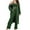 Green, variant on QUYUON Women 3 Piece Lounge Set Casual Long Sleeve Open Front Cardigans Jackets with Pocket Belted Sleeveless Crop Tops and Drawstring Elastic Waist Pants Fall Outfits Black L