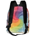 thumbnail image 4 of Lightweight Backpack With Adjustable Shoulder Strap Empty Bag Upright 12×14.5in For Weekend Holiday Travel Hiking Gray Tie-Dye Background Rainbow Colors_3, 4 of 5