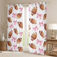 thumbnail image 2 of Erosebridal Pink Cute Bowknot Black Out Curtains,American Ball Rugby Sport Curtains Pack of 2 (42x63 Each) For Kids Girls, 2 of 7