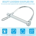 thumbnail image 4 of Uxcell Shaft Locking Pin W Ear Safety Coupler Pin Pto Pin Round Arch Wire Retainer 5/16x2-9/16"x1-1/4" 2, 4 of 7