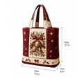 thumbnail image 3 of Christmas Tote Bag For Women, Reusable Quilted Shopping Tote With Reinforced Handles, Large Capacity Shopping Handbag Quilted Shoulder Carryall Vintage Snowman Print, 3 of 5