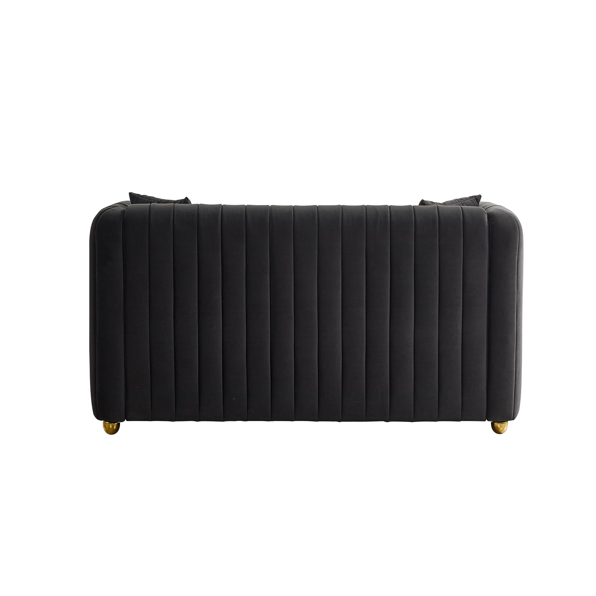 Resenkos Velvet Futon Sofa, Loveseat Couch for Living Room, Bedroom Apartment, Studio and Small Space, Blue