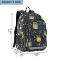 thumbnail image 2 of FORMRS Unisex School Backpack 17" Student Travel Bag with Laptop Compartment, Orange Fireflies Pattern, 2 of 7