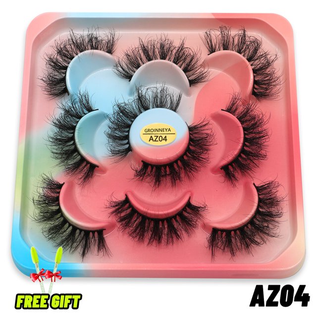 Pestañas 5/10 pares 3D Mink Lashes Fluffy Soft Wispy Volume Natural long E-girls Pestañas postizas Pestañas reutilizables Maquillaje de pestañas Tan Jianjun unisex
